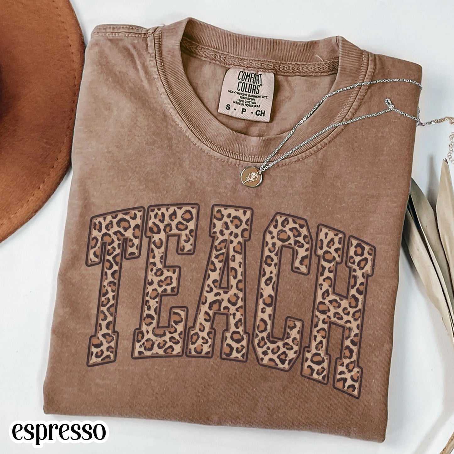 Teacher Comfort Color Shirt Leopard Kindergarten Teacher Tee First Grade Teacher T-shirt Teach Educator Preschool PreK 1st Grade Outfit