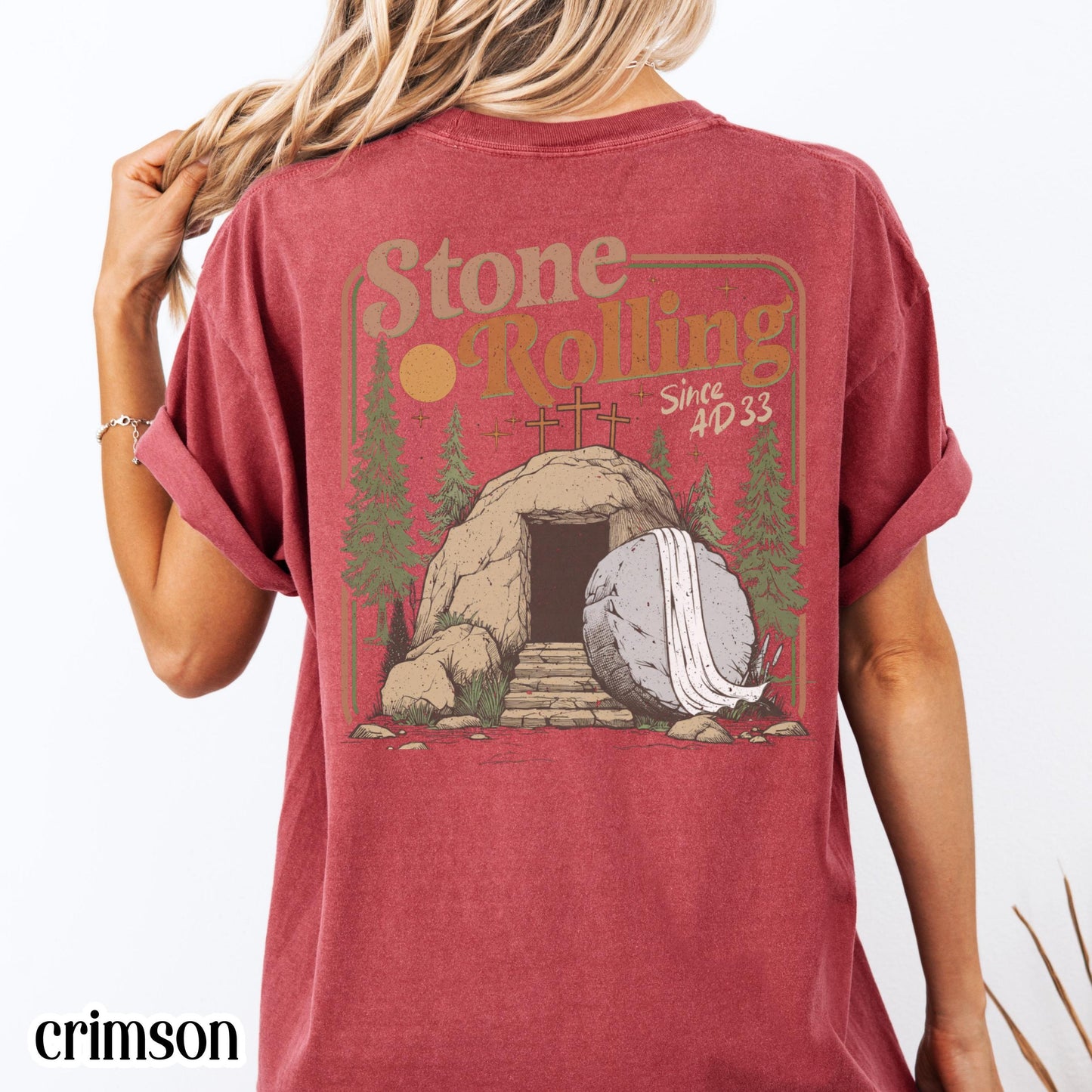 Comfort Colors Rolling Christian T-Shirt, Trendy Stones Easter Clothing, Jesus Christ Shirt, Gift For Christian, Faith-Based Graphic Tee