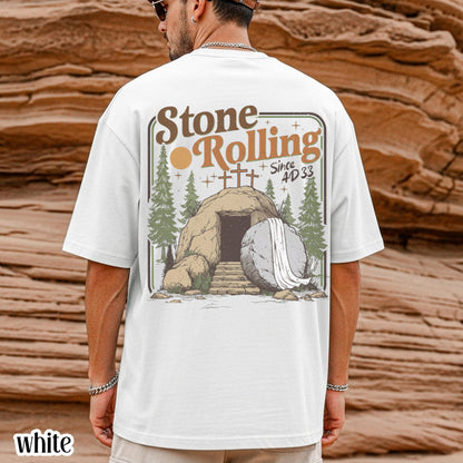 Comfort Colors Rolling Christian T-Shirt, Trendy Stones Easter Clothing, Jesus Christ Shirt, Gift For Christian, Faith-Based Graphic Tee