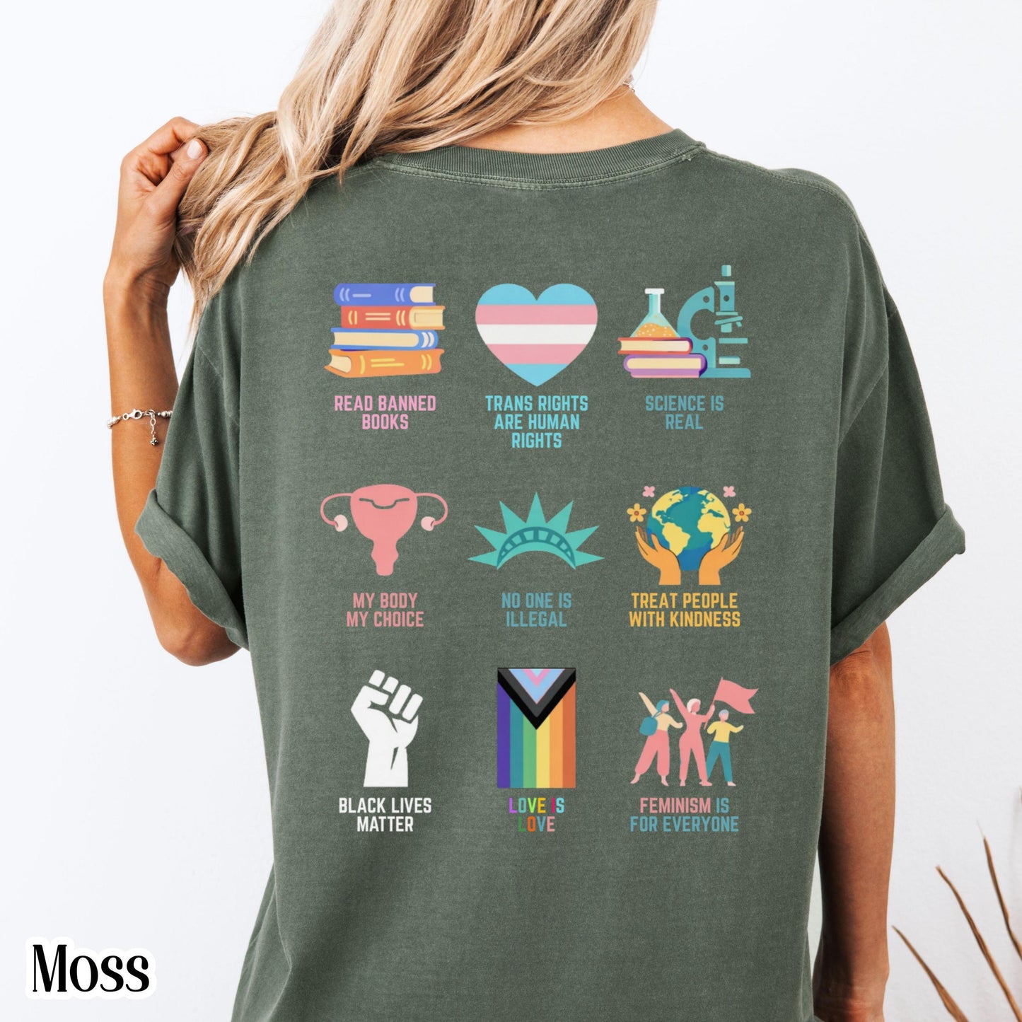 Comfort Colors Pride Shirt Gay LGBTQ Lesbian Tee Inclusive Social Justice T-Shirt Human Rights Equality BLM Transgender Ally Shirt Anti ICE