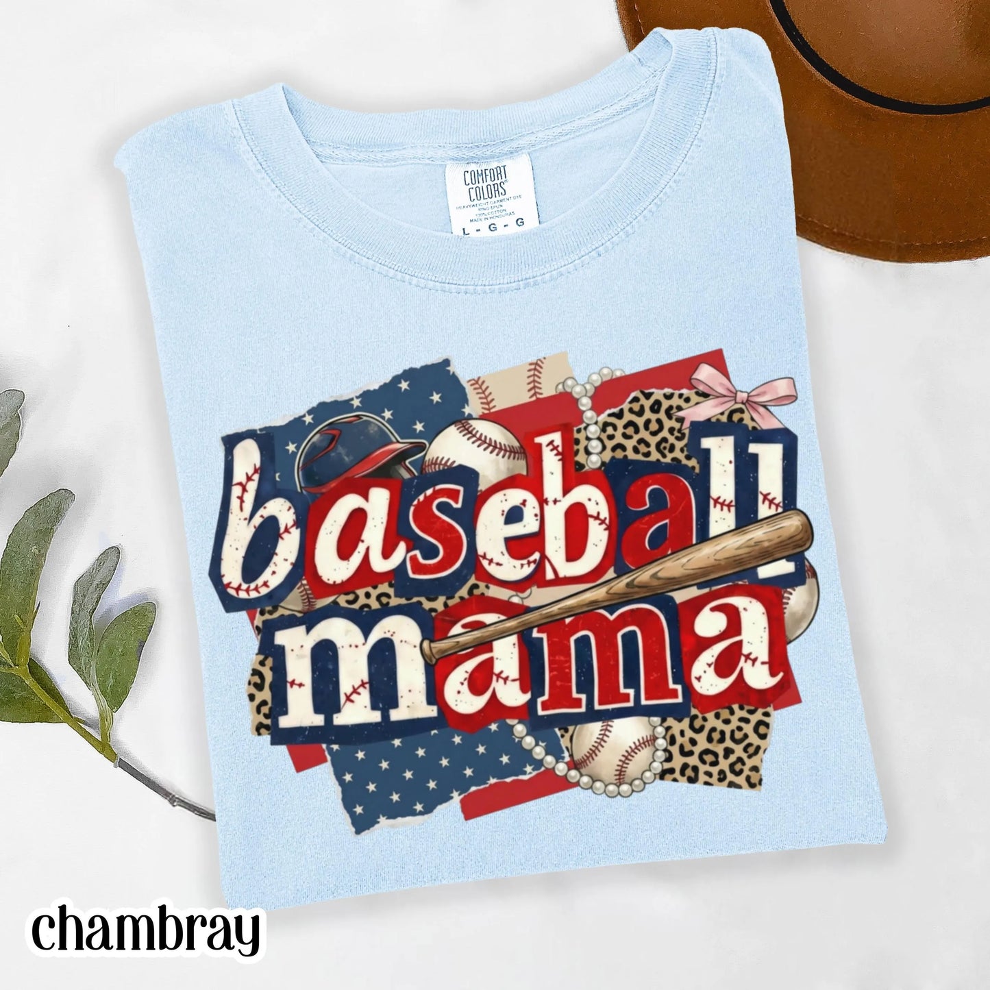 Baseball Mama Comfort Colors Shirt Patriotic Game Day Mom Tee Cute Sports Mom TShirt Baseball Season Fan Gift Trendy Baseball Mom T-Shirt