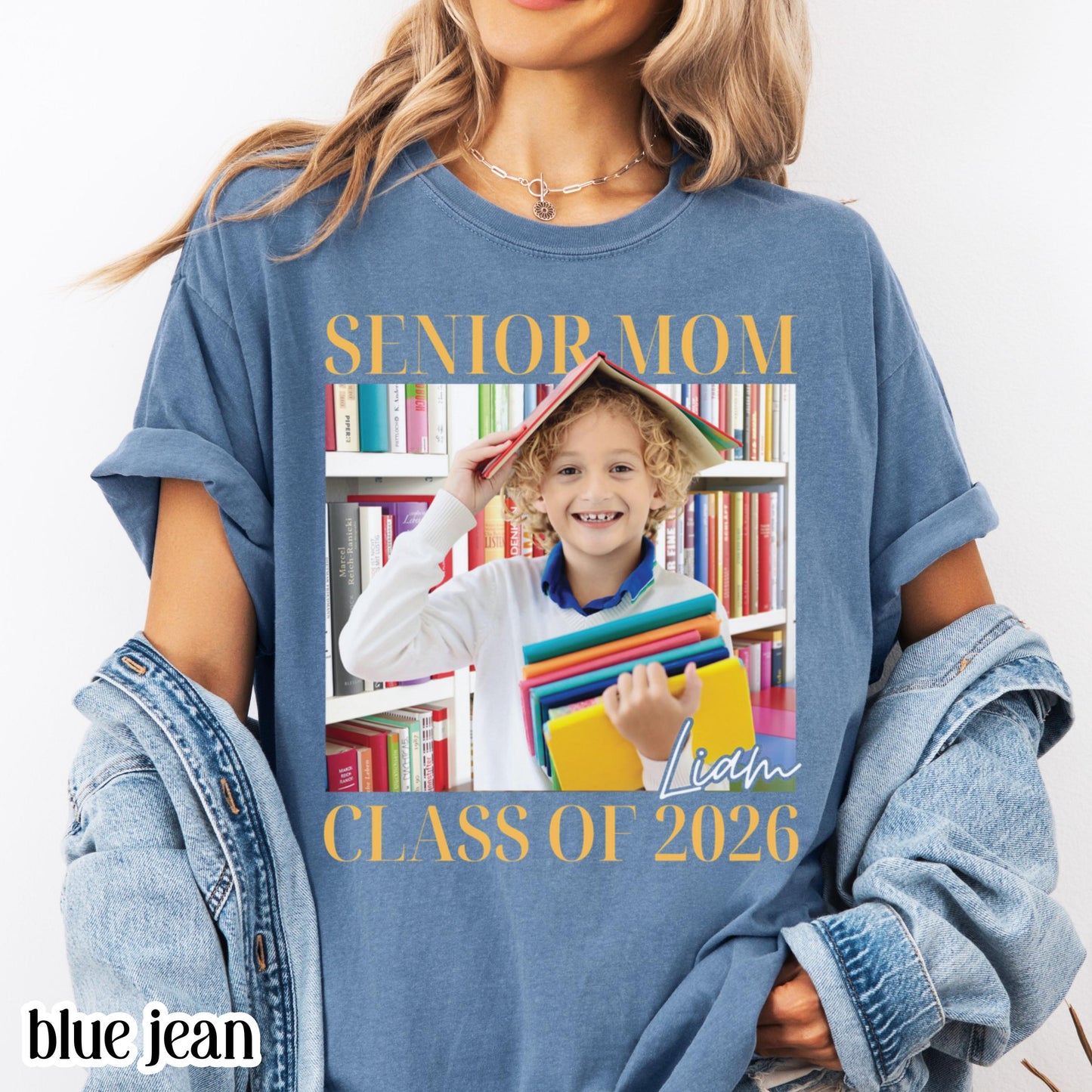Custom Senior Mom 2026 Comfort Colors Shirt Proud Mom Graduate Tee Personalized Photo Name Class Year 2026 Graduation Mothers Day Gift