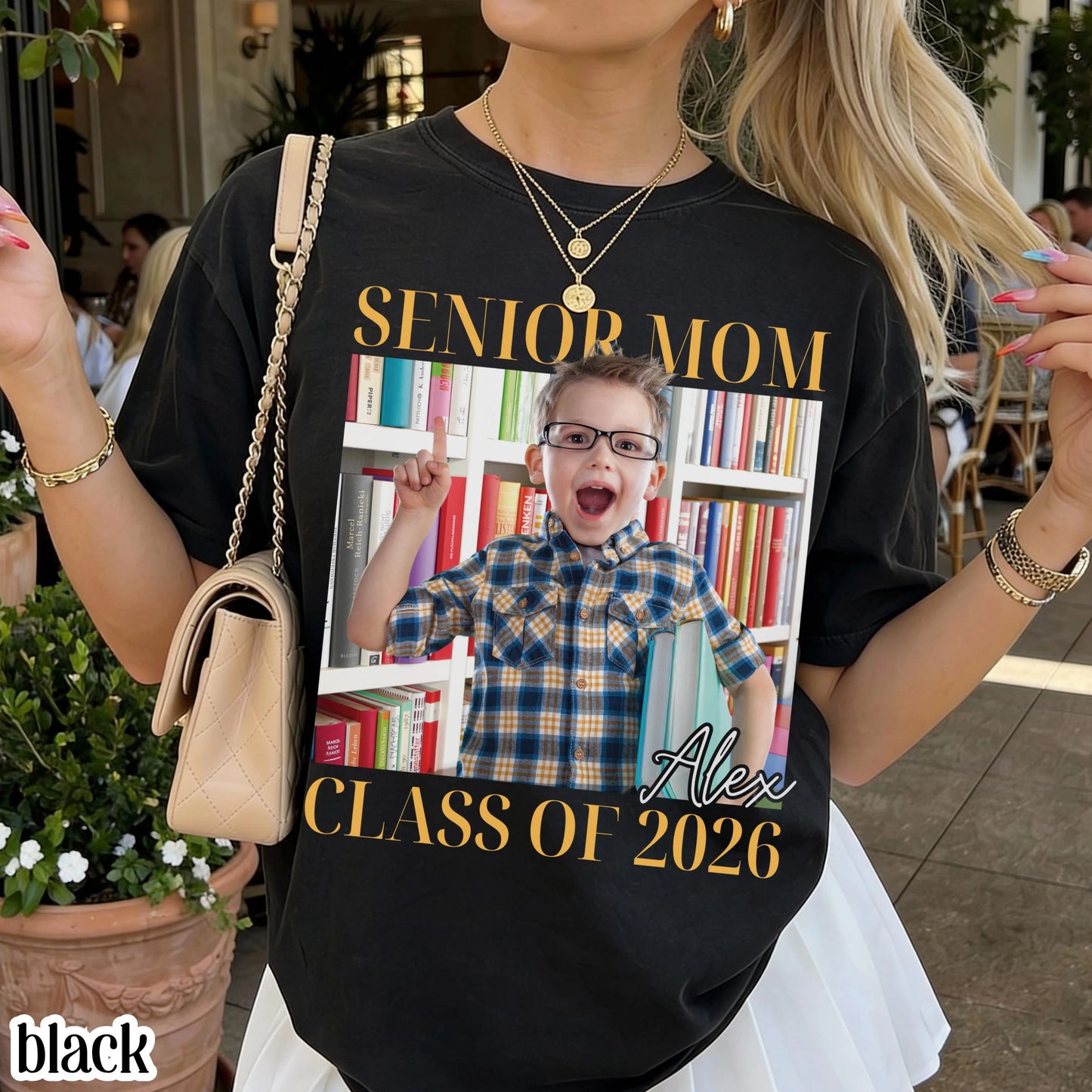 Custom Senior Mom 2026 Comfort Colors Shirt Proud Mom Graduate Tee Personalized Photo Name Class Year 2026 Graduation Mothers Day Gift