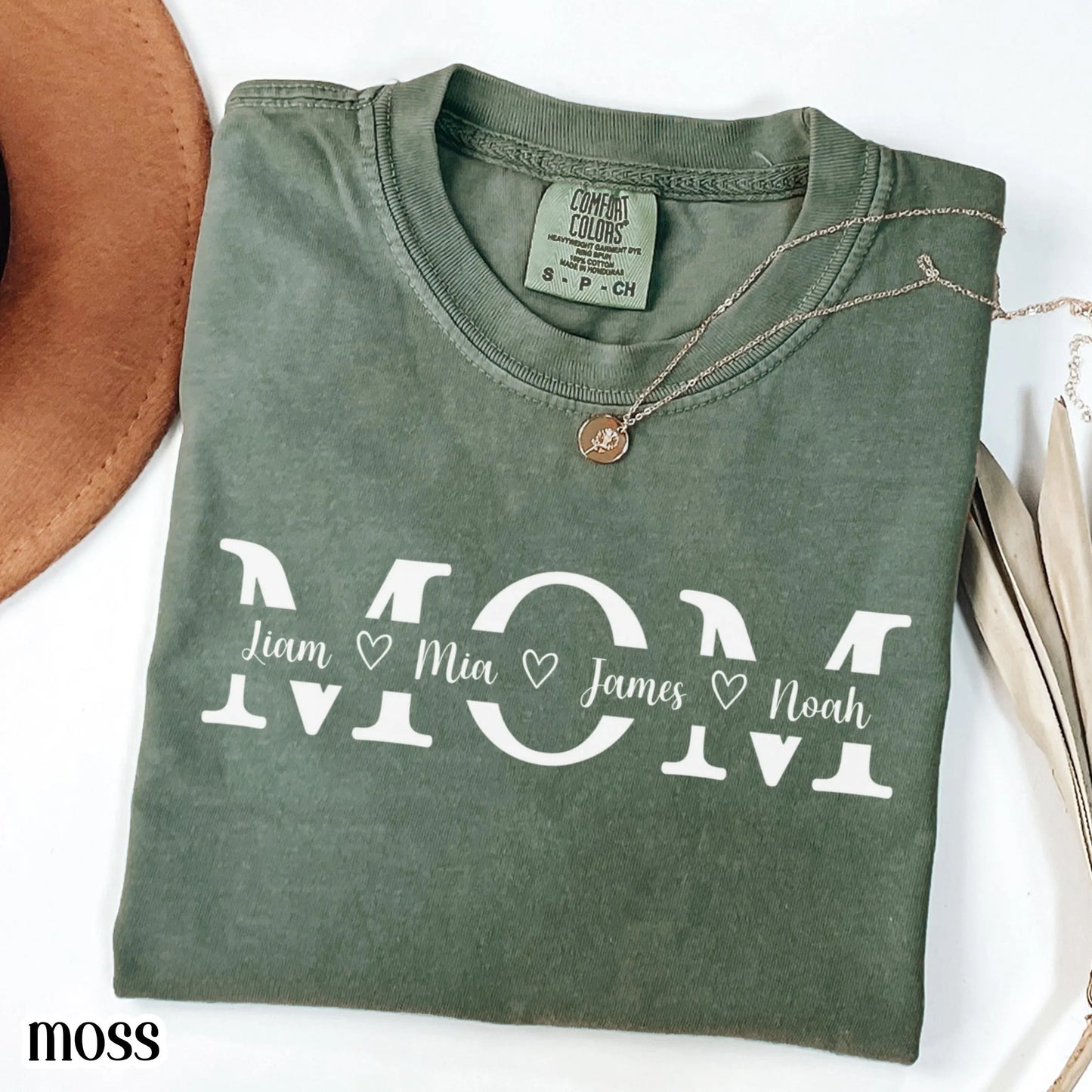 Personalized Mom Comfort Colors Shirt Kids Names Mothers Day Gift Tee Custom Children Name Mom TShirt Family Name Mama T-Shirt From Kids
