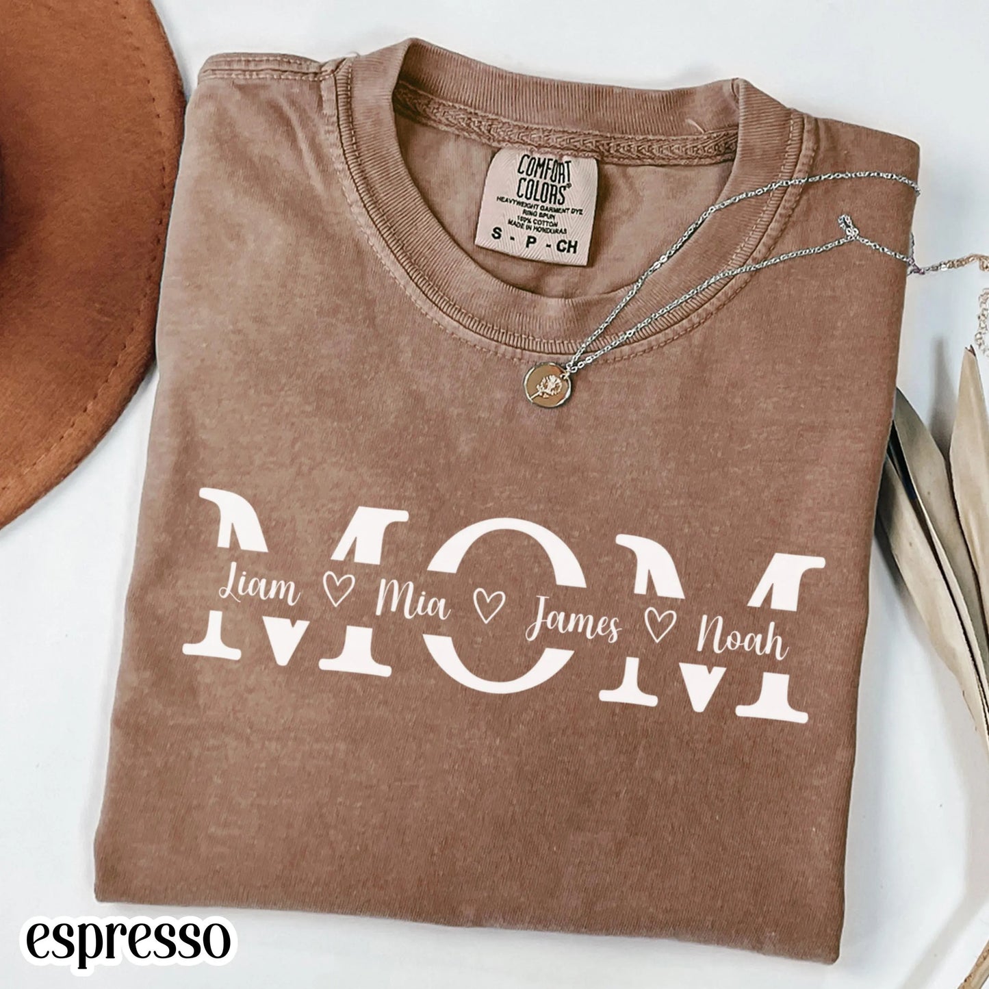 Personalized Mom Comfort Colors Shirt Kids Names Mothers Day Gift Tee Custom Children Name Mom TShirt Family Name Mama T-Shirt From Kids