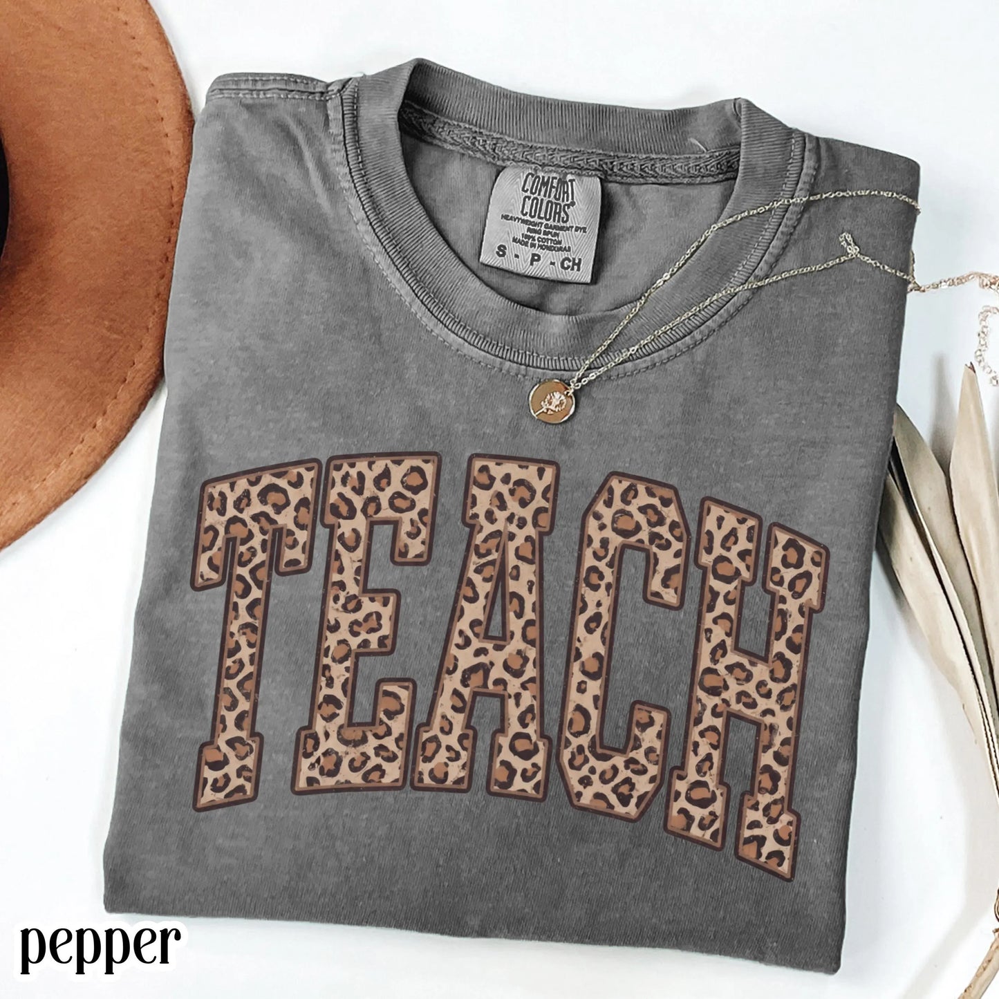 Teacher Comfort Color Shirt Leopard Kindergarten Teacher Tee First Grade Teacher T-shirt Teach Educator Preschool PreK 1st Grade Outfit