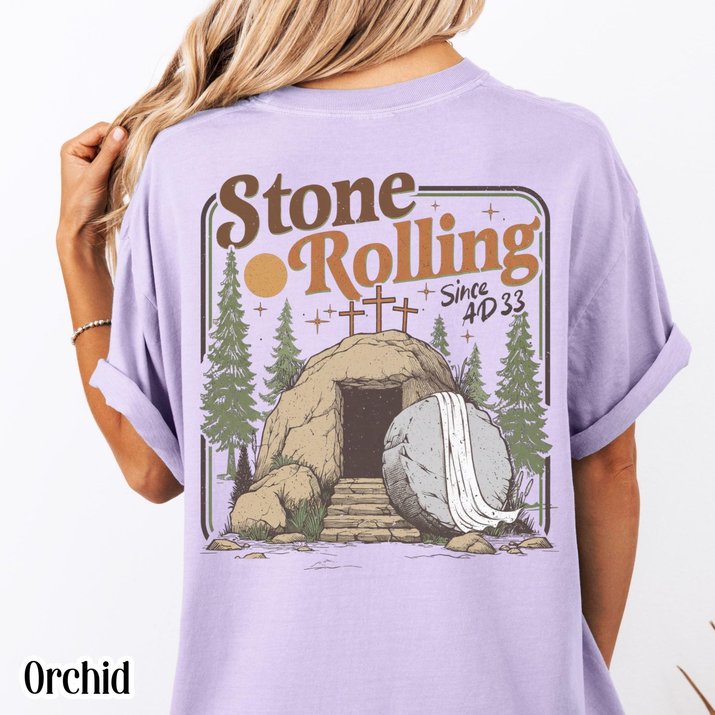 Comfort Colors Rolling Christian T-Shirt, Trendy Stones Easter Clothing, Jesus Christ Shirt, Gift For Christian, Faith-Based Graphic Tee