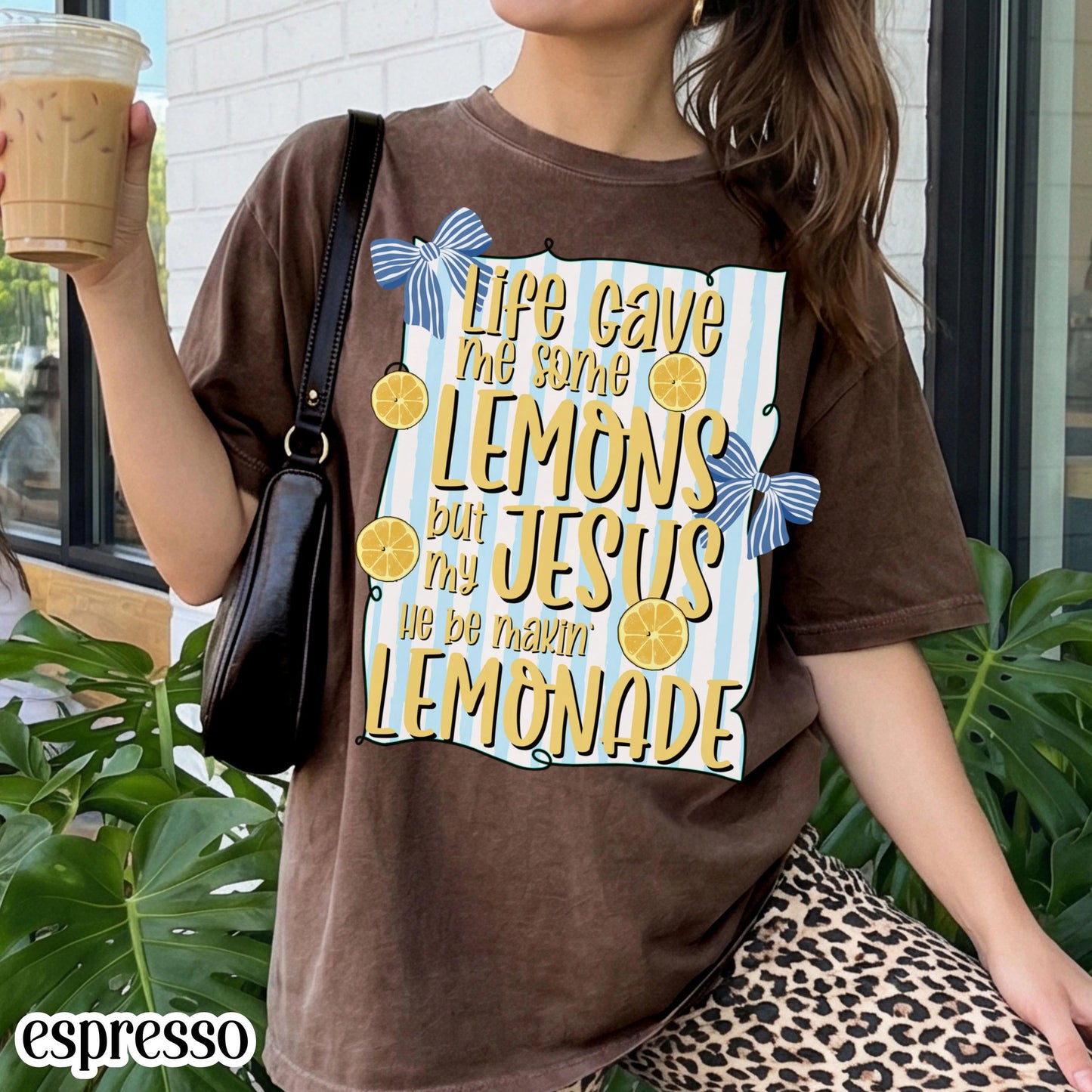 Christian Comfort Colors Shirt Life Gave Me Lemons Jesus Made Lemonade Inspirational Easter Spring Faith Tee Encouraging Beliver T-Shirt