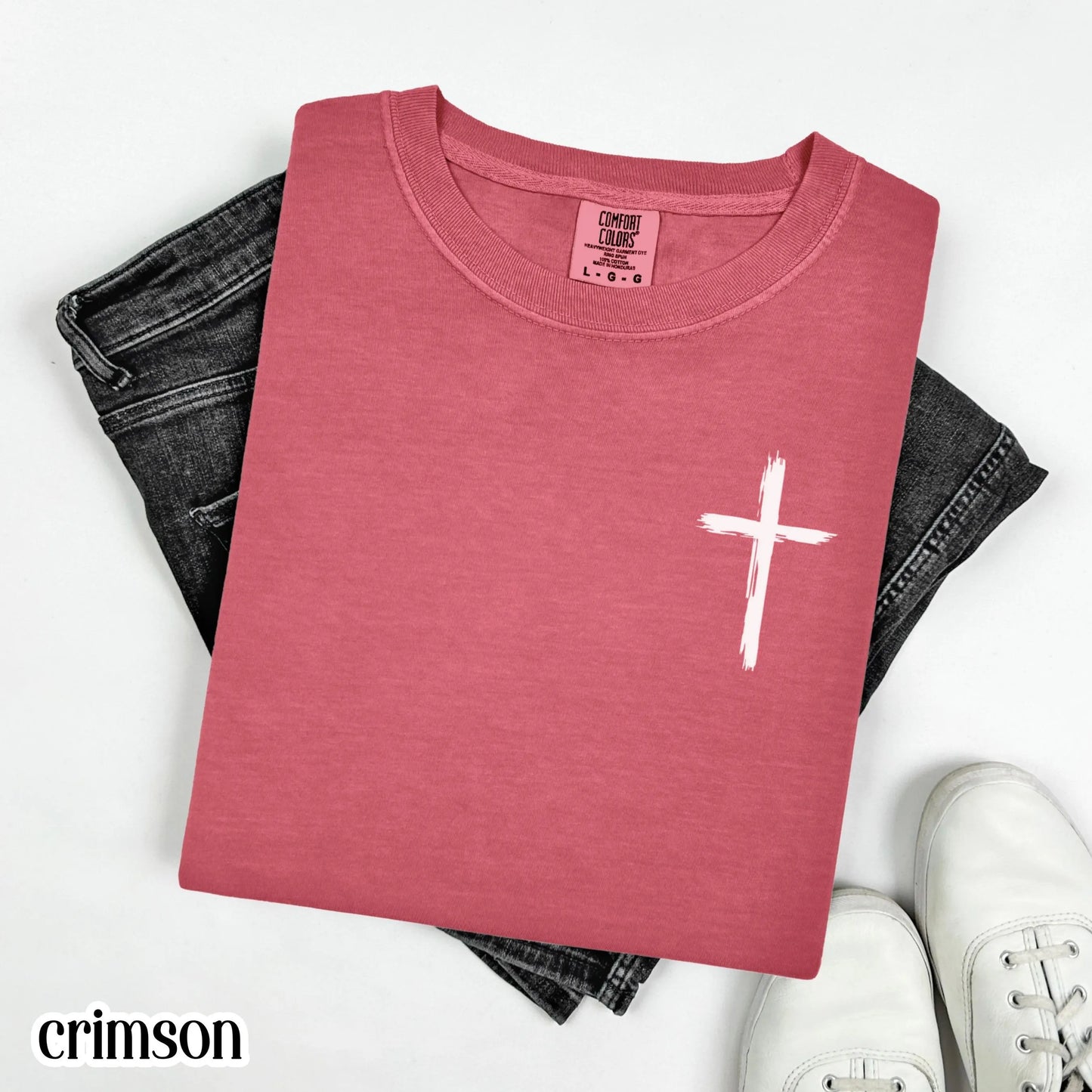 Mens Christian Comfort Colors Shirt Cast All Your Cares Lord 1 Peter 5:7 Nature River Fishing Boat Tee Faith Bible Verse Religious T-Shirt