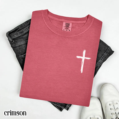 Mens Christian Comfort Colors Shirt Cast All Your Cares Lord 1 Peter 5:7 Nature River Fishing Boat Tee Faith Bible Verse Religious T-Shirt