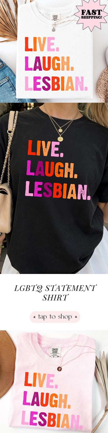 Comfort Colors Lesbian Shirt, Lesbian Pride Shirt, Pride Shirt, Gay Shirt, LGBTQ Shirt, Sapphic Shirt Shirt, Inclusive Shirt, Lesbian Flag