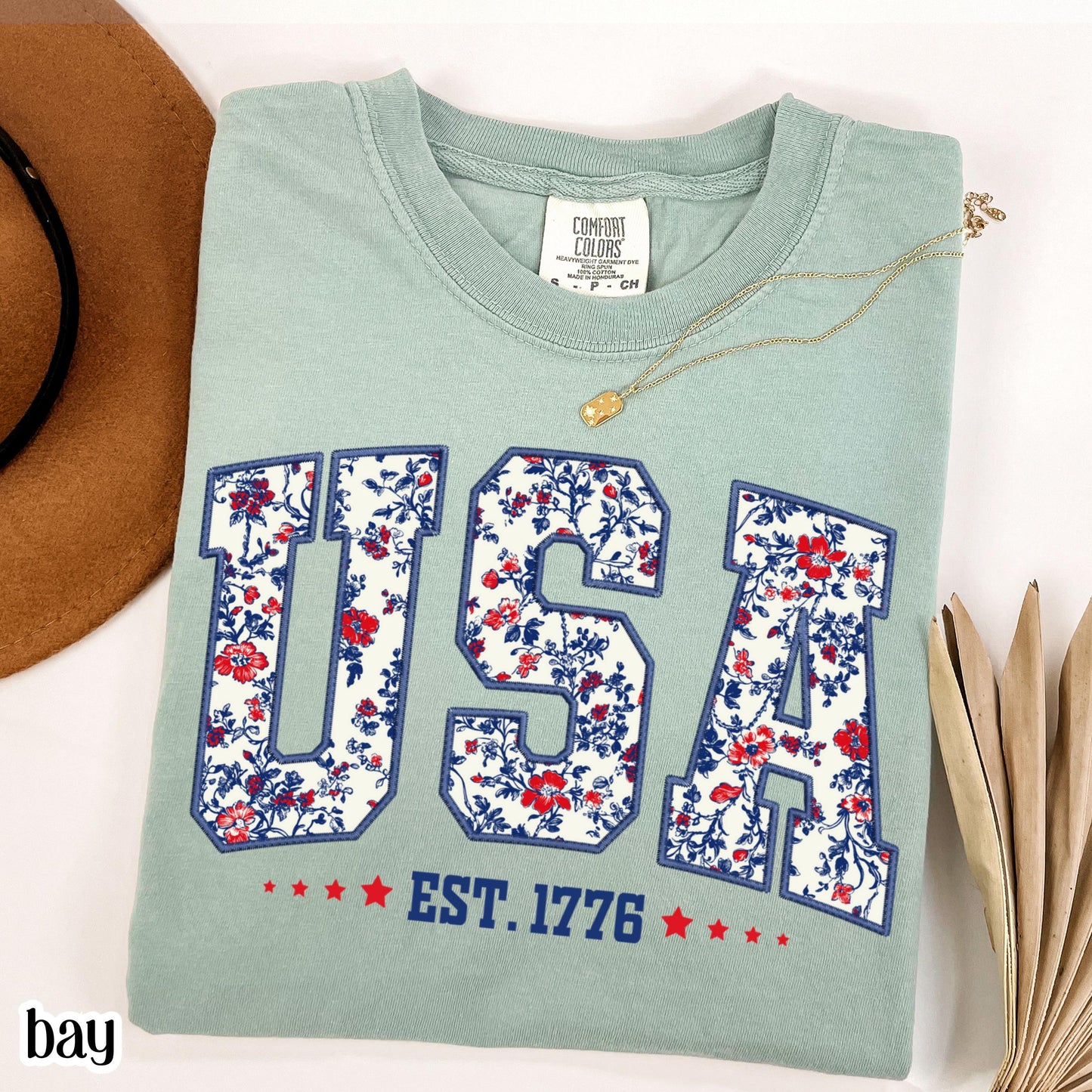 Comfort Colors 4th of July Shirt, USA Shirt, Fourth of July Shirt, American Flag Shirt, American Citizen Shirt, Floral United States Shirt