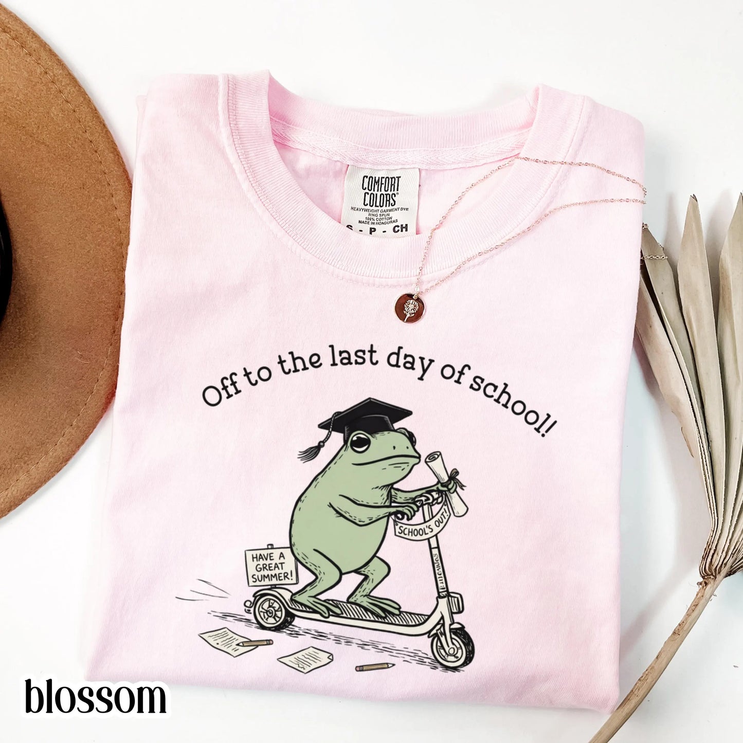 Last Day of School Teacher Comfort Colors Shirt Kindergarten Teacher Educator Tee Summer Break Teacher T-Shirt Funny Frog First Grade TShirt