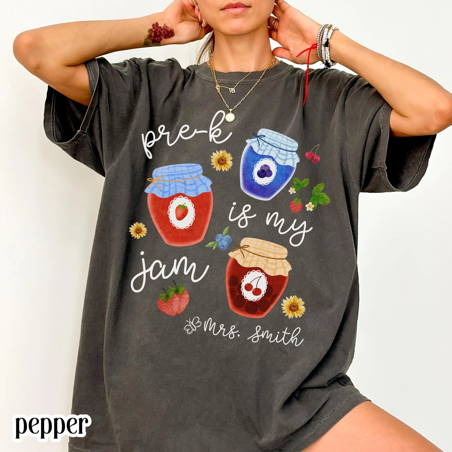 Custom Comfort Colors® Pre K Shirt PreK Is My Jam Teacher TShirt Back to School Teacher Tee Teacher Appreciation Elementary Teacher T-Shirt