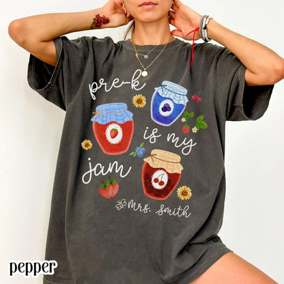 Custom Comfort Colors® Pre K Shirt PreK Is My Jam Teacher TShirt Back to School Teacher Tee Teacher Appreciation Elementary Teacher T-Shirt