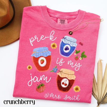 Custom Comfort Colors® Pre K Shirt PreK Is My Jam Teacher TShirt Back to School Teacher Tee Teacher Appreciation Elementary Teacher T-Shirt