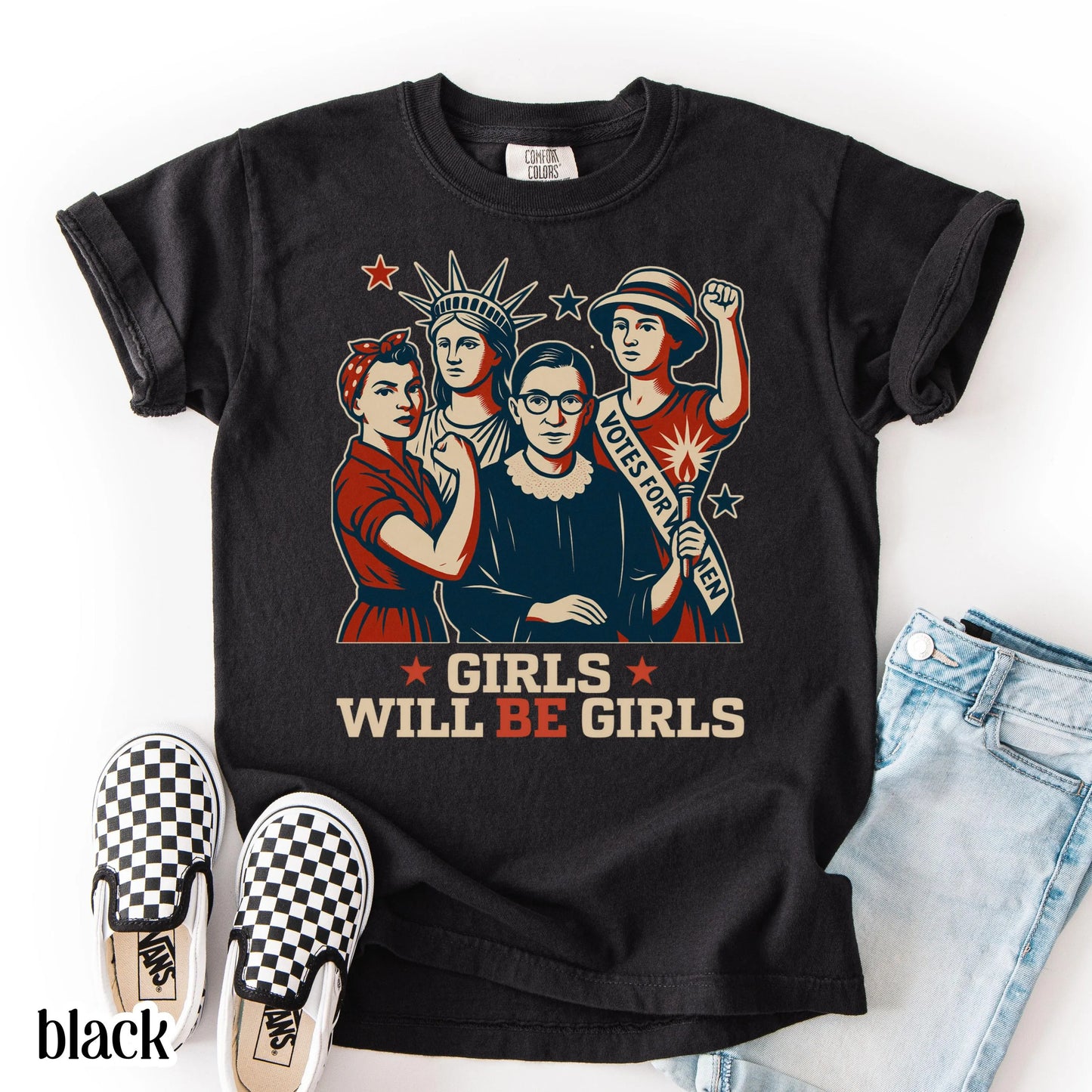 Comfort Colors Kids 4th of July Shirt, Youth USA Shirt, Fourth of July Shirt, Patriotic Feminist Shirt, RBG Shirt, Equal Rights Shirt