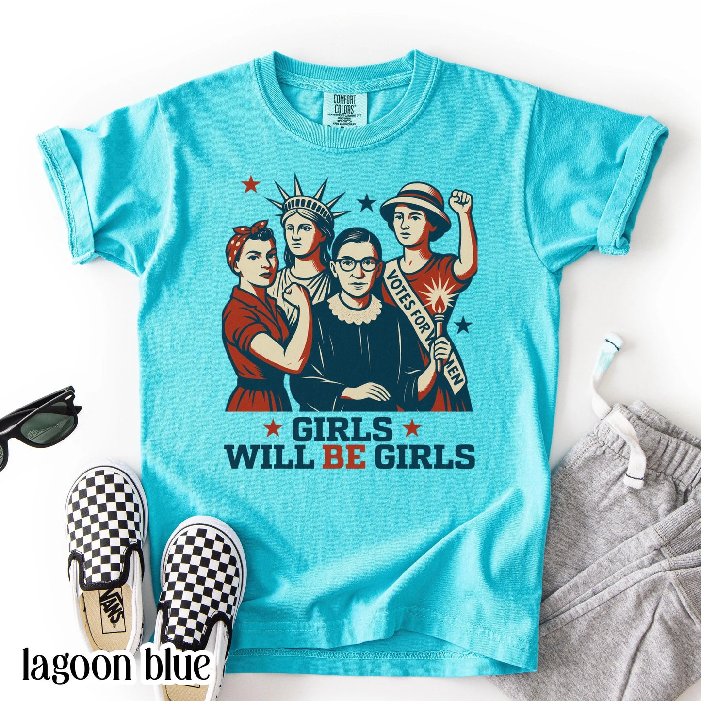 Comfort Colors Kids 4th of July Shirt, Youth USA Shirt, Fourth of July Shirt, Patriotic Feminist Shirt, RBG Shirt, Equal Rights Shirt