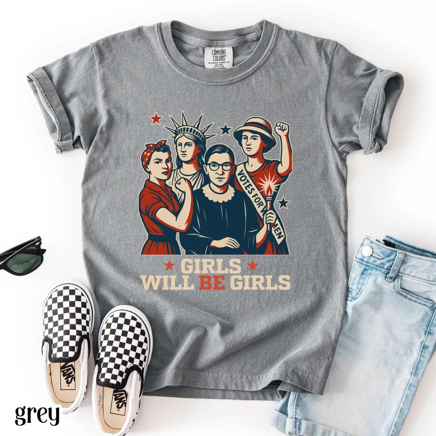 Comfort Colors Kids 4th of July Shirt, Youth USA Shirt, Fourth of July Shirt, Patriotic Feminist Shirt, RBG Shirt, Equal Rights Shirt