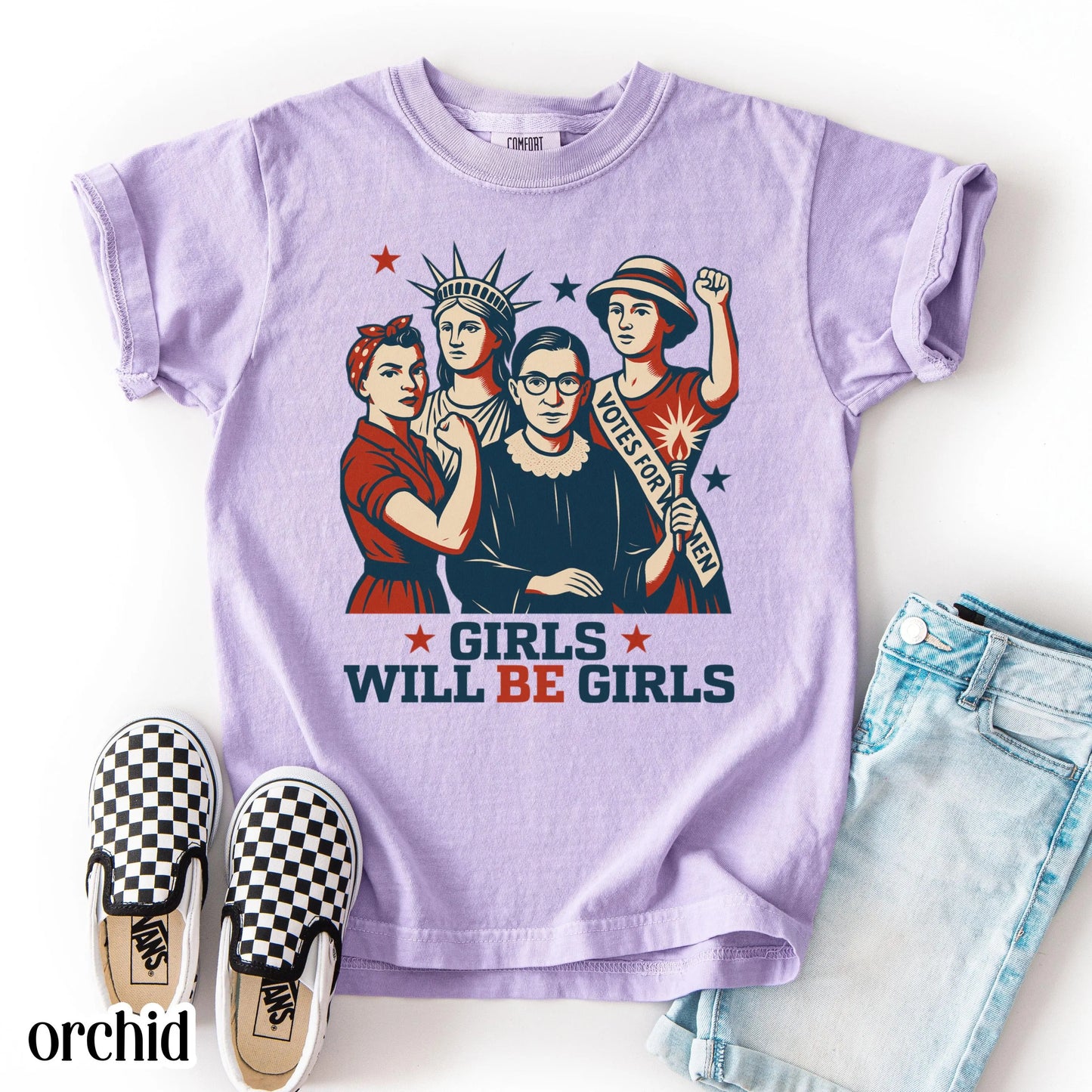 Comfort Colors Kids 4th of July Shirt, Youth USA Shirt, Fourth of July Shirt, Patriotic Feminist Shirt, RBG Shirt, Equal Rights Shirt
