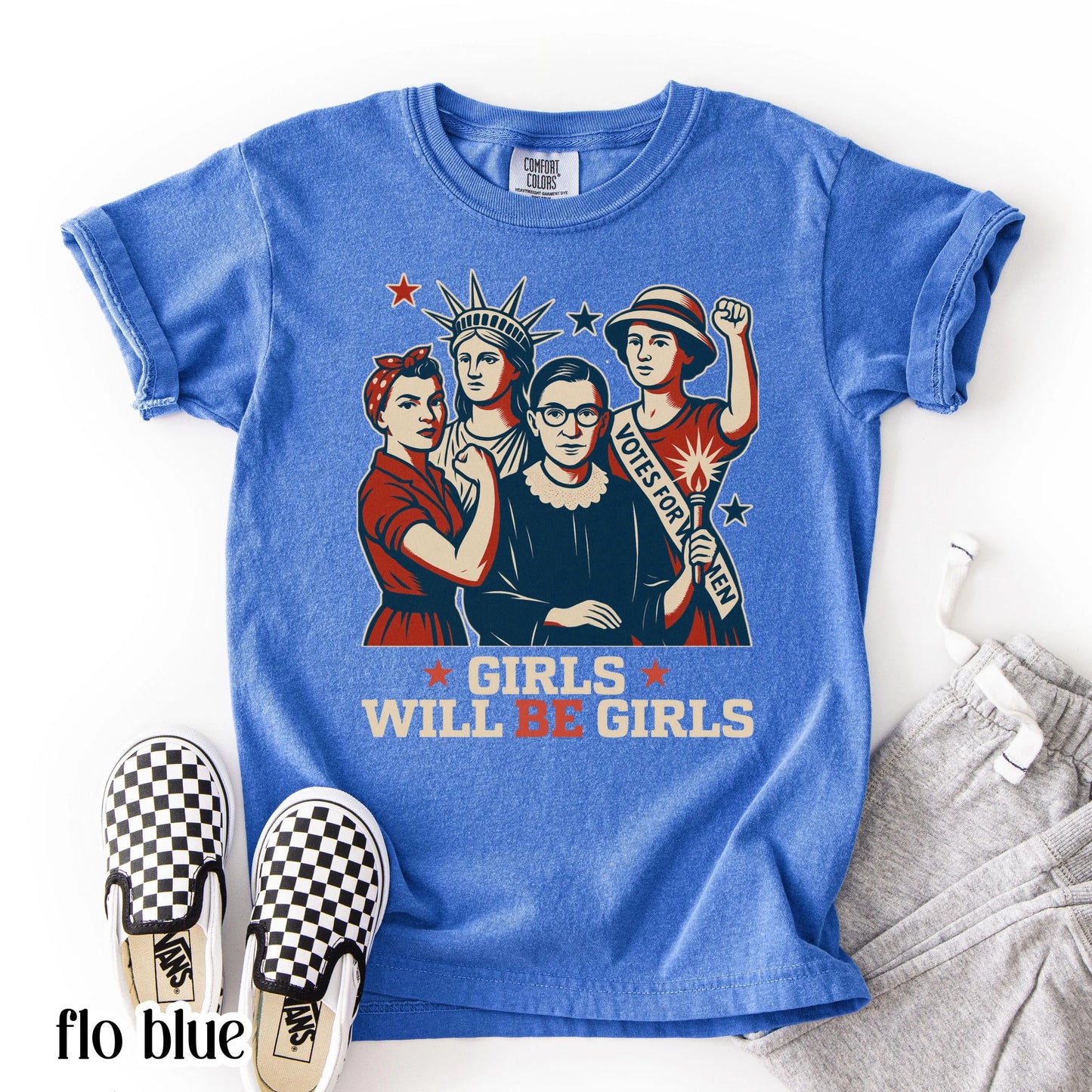Comfort Colors Kids 4th of July Shirt, Youth USA Shirt, Fourth of July Shirt, Patriotic Feminist Shirt, RBG Shirt, Equal Rights Shirt