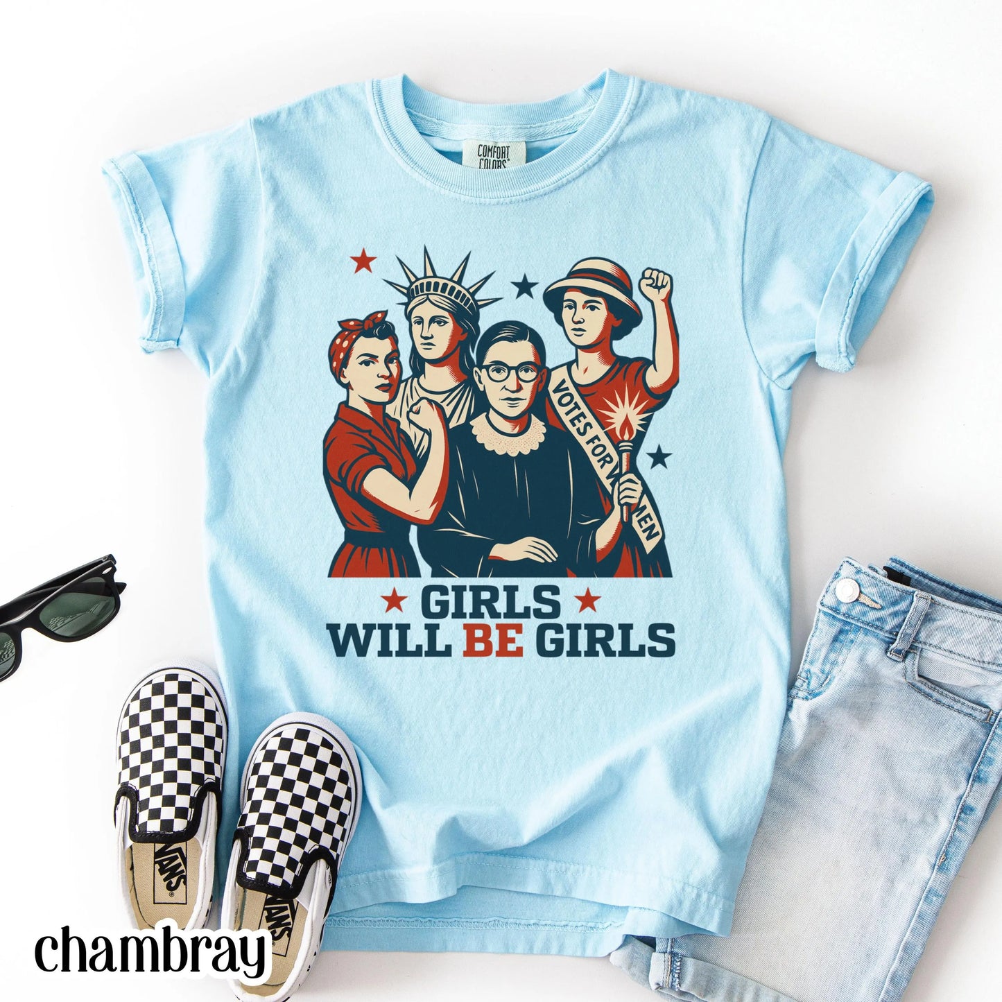 Comfort Colors Kids 4th of July Shirt, Youth USA Shirt, Fourth of July Shirt, Patriotic Feminist Shirt, RBG Shirt, Equal Rights Shirt