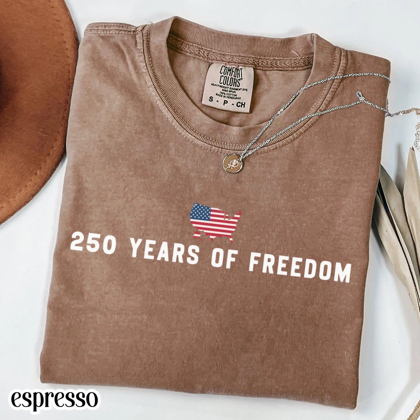 250 Year Anniversary Comfort Colors Shirt USA Map American Flag Tee Fourth of July Independence Day TShirt USA Freedom 4th of July T-Shirt