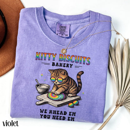 Pride Cat Comfort Colors Shirt Equality Gay Pride Tshirt Kitty Bakery LGBTQ T-Shirt Human Rights Social Justice Tee Ally For Pride Month