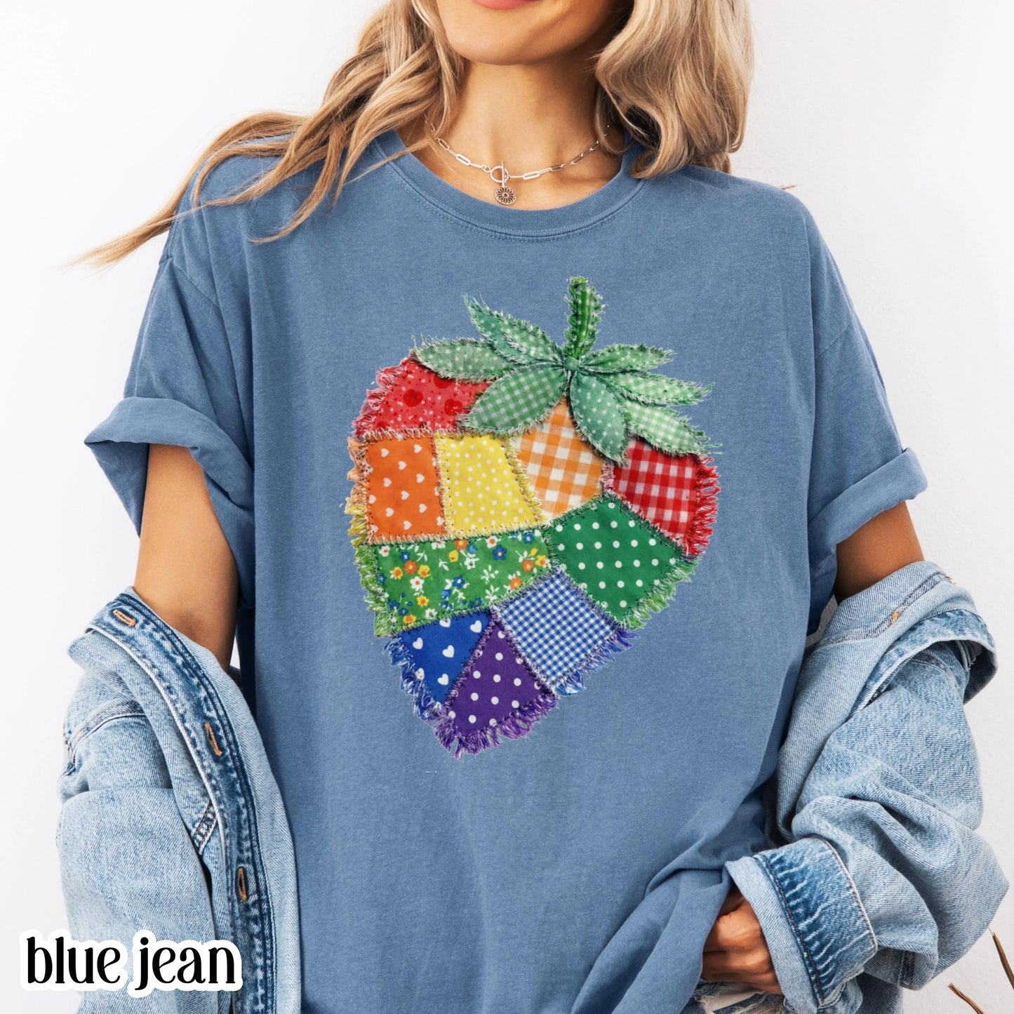 Comfort Colors Pride Shirt Faux Patchwork Gay TShirt LGBTQ Lesbian T-Shirt Inclusive Human Rights Trans Equality Fruity Strawberry Tee