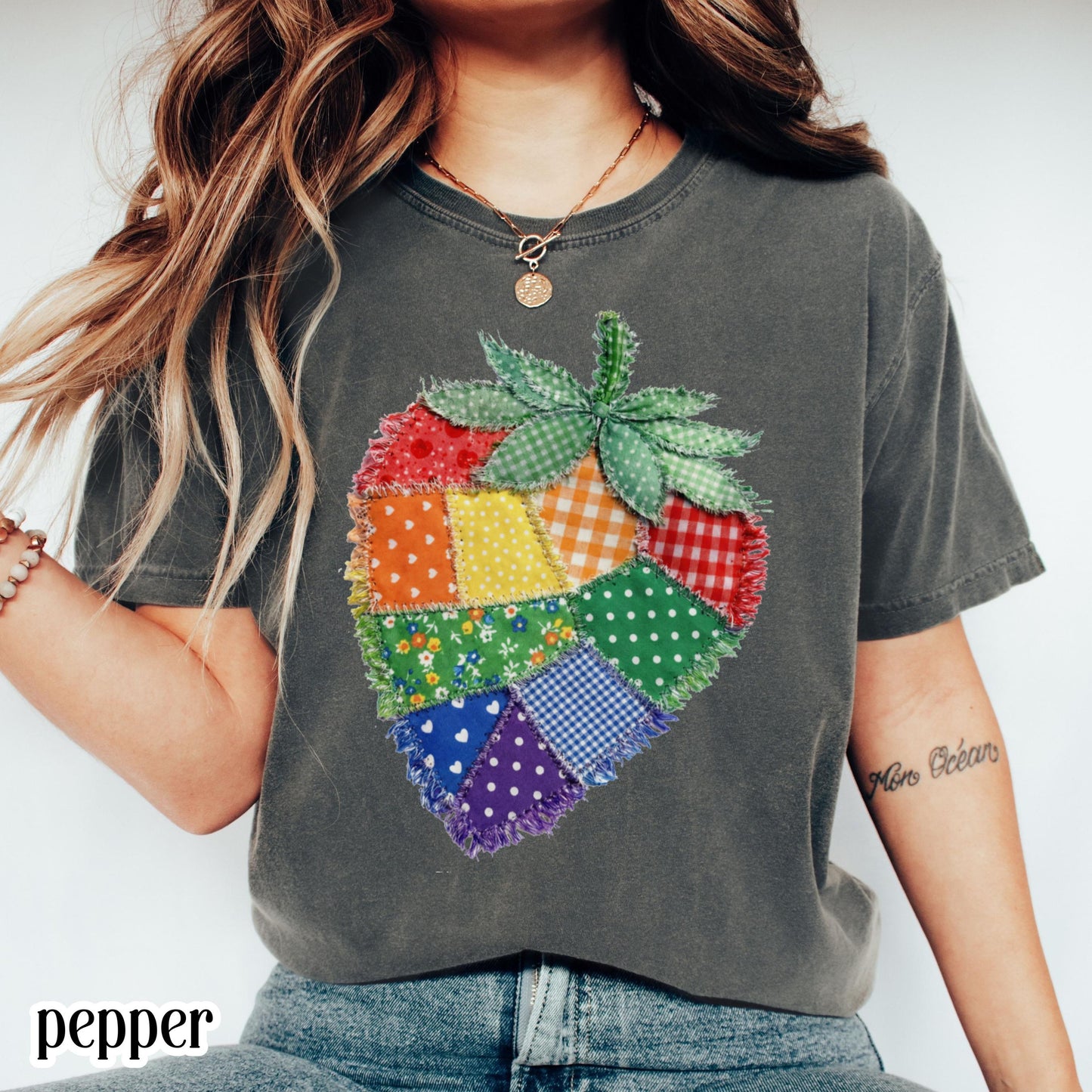 Comfort Colors Pride Shirt Faux Patchwork Gay TShirt LGBTQ Lesbian T-Shirt Inclusive Human Rights Trans Equality Fruity Strawberry Tee