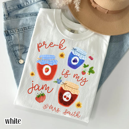 Custom Comfort Colors® Pre K Shirt PreK Is My Jam Teacher TShirt Back to School Teacher Tee Teacher Appreciation Elementary Teacher T-Shirt