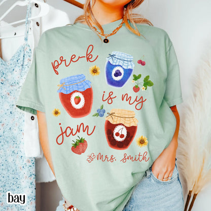 Custom Comfort Colors® Pre K Shirt PreK Is My Jam Teacher TShirt Back to School Teacher Tee Teacher Appreciation Elementary Teacher T-Shirt