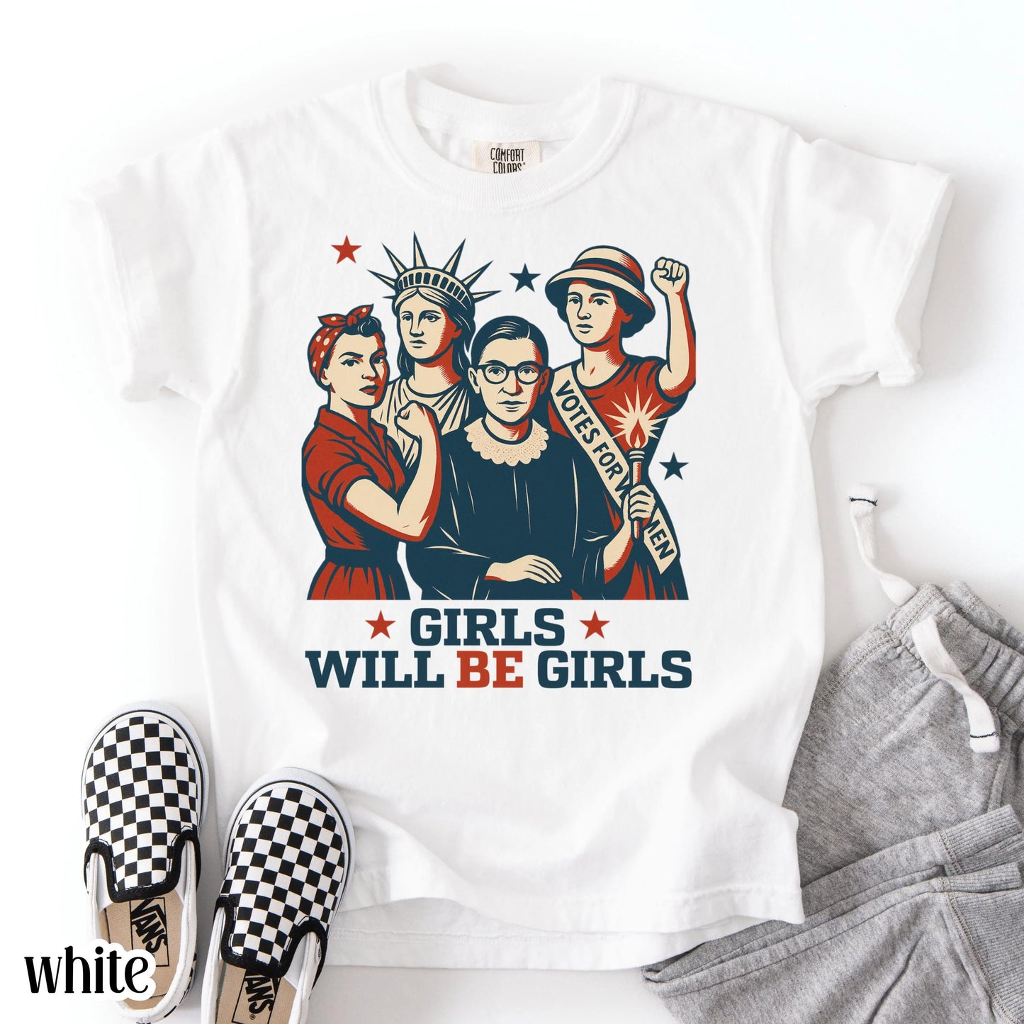 Comfort Colors Kids 4th of July Shirt, Youth USA Shirt, Fourth of July Shirt, Patriotic Feminist Shirt, RBG Shirt, Equal Rights Shirt