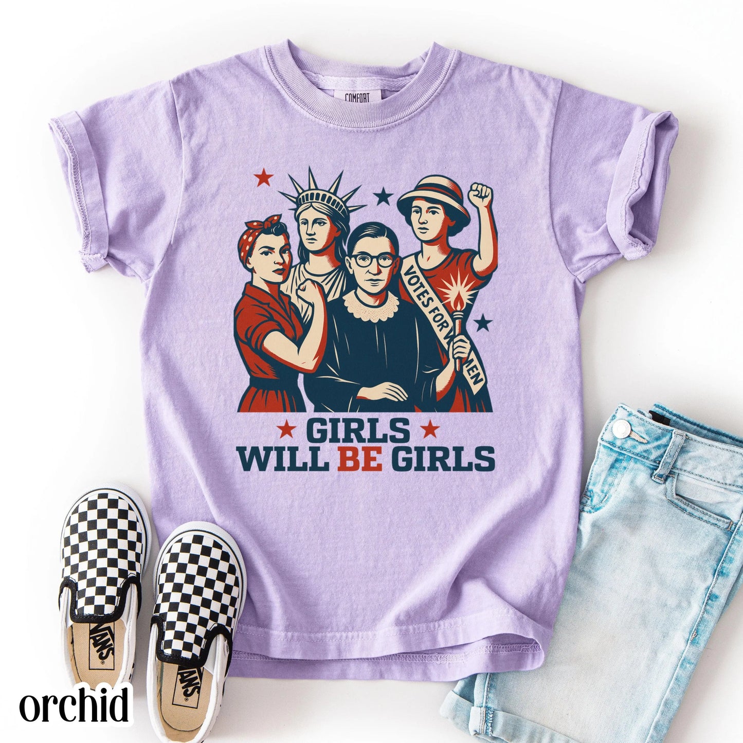 Comfort Colors Kids 4th of July Shirt, Youth USA Shirt, Fourth of July Shirt, Patriotic Feminist Shirt, RBG Shirt, Equal Rights Shirt