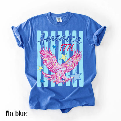 Youth 4th of July Comfort Colors® Shirt America 1776 250 Anniversary Patriotic USA Tee Striped Bald Freedom Eagle TShirt Fourth of July