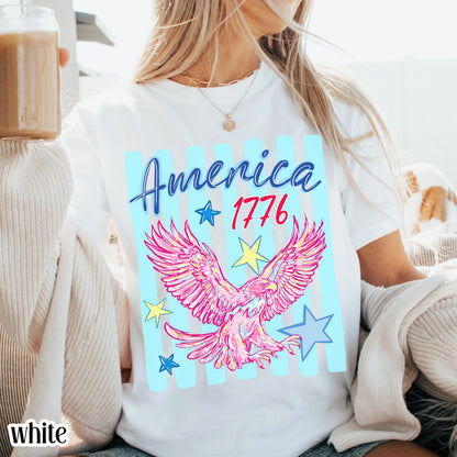 Youth 4th of July Comfort Colors® Shirt America 1776 250 Anniversary Patriotic USA Tee Striped Bald Freedom Eagle TShirt Fourth of July