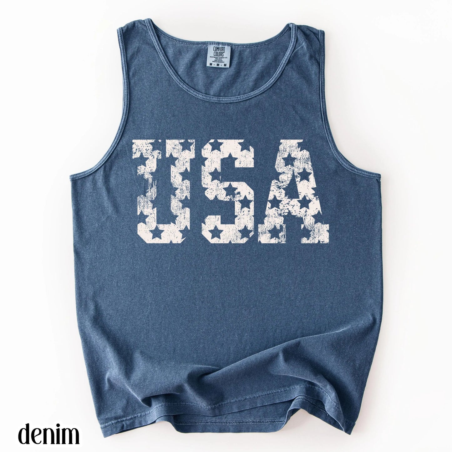 Comfort Colors 4th of July Shirt, USA Shirt, Fourth of July Tank Top, American Flag Shirt, American Citizen Shirt, Floral United States Tank