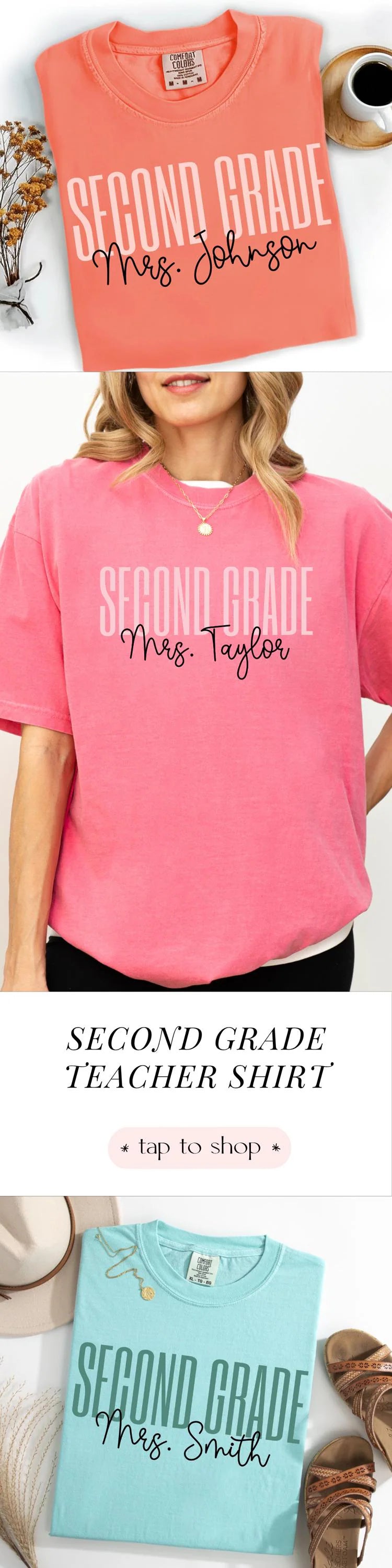 Comfort Colors Teacher Shirt, Second Grade Teacher Shirt, 2nd Grade Teacher Shirt, 2nd Grade Teacher Tee, Back to School Shirt, Teacher Tee
