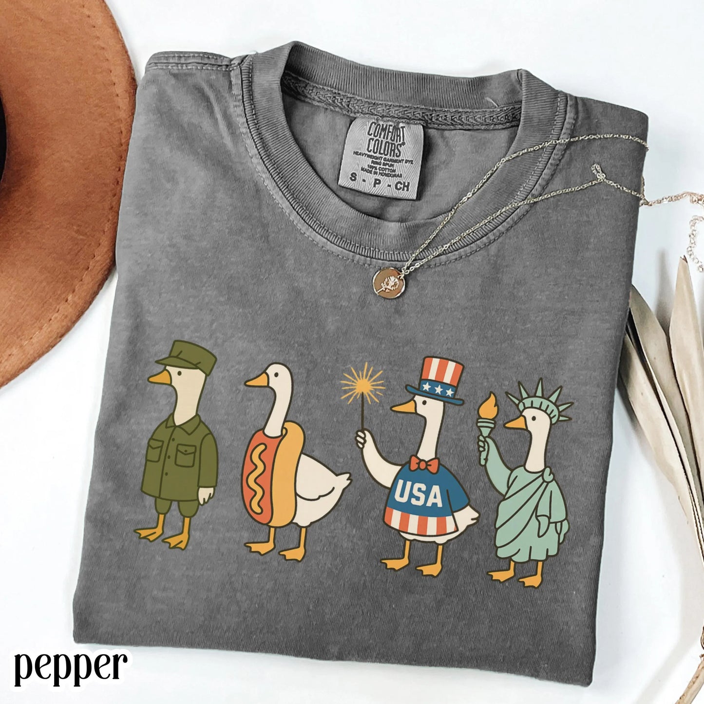 Comfort Colors 4th of July Shirt, USA Shirt, Fourth of July Goose Shirt, American Flag Shirt, Classic USA Shirt, Goose Shirt, Funny Shirt