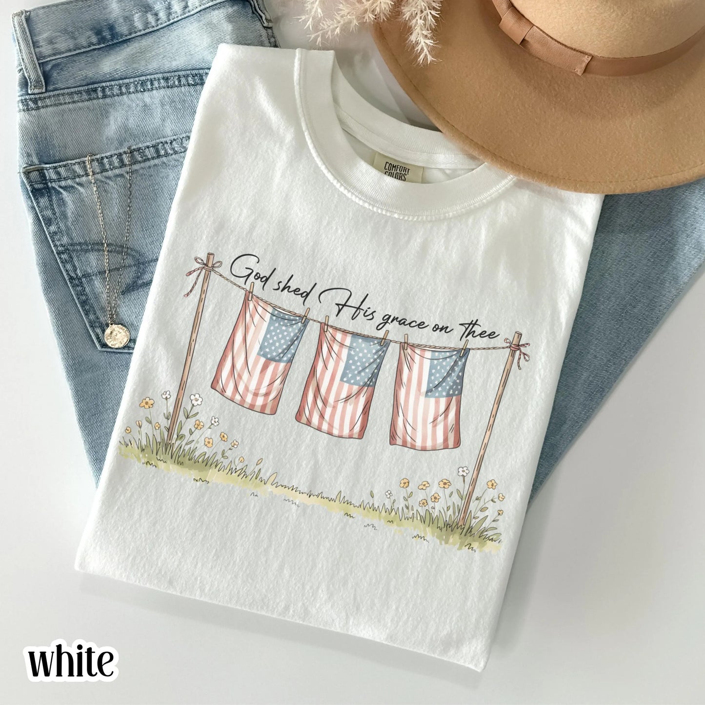 Comfort Colors 4th of July Shirt, USA Shirt, Fourth of July Shirt, America the Beautiful Shirt, Faith Tee, Christian 4th of July Shirt