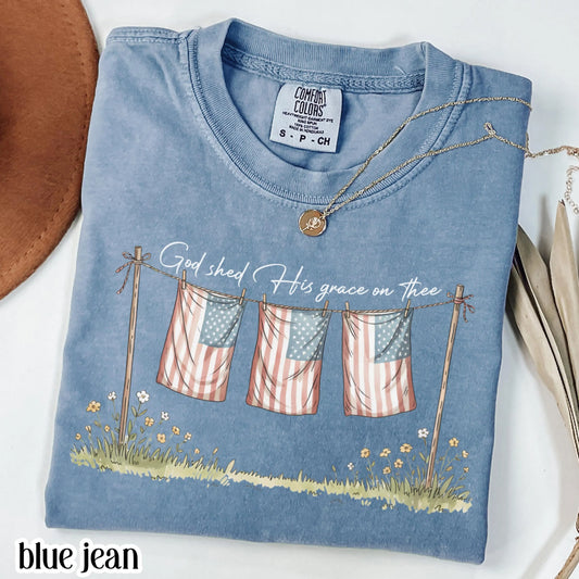 Comfort Colors 4th of July Shirt, USA Shirt, Fourth of July Shirt, America the Beautiful Shirt, Faith Tee, Christian 4th of July Shirt