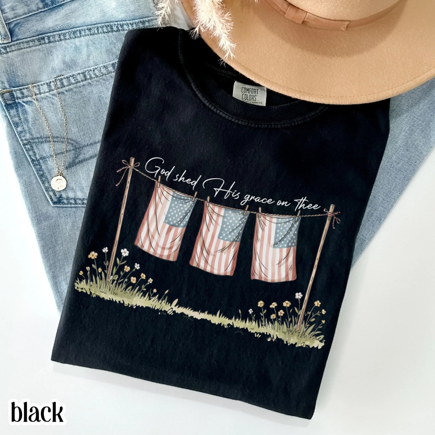 Comfort Colors 4th of July Shirt, USA Shirt, Fourth of July Shirt, America the Beautiful Shirt, Faith Tee, Christian 4th of July Shirt