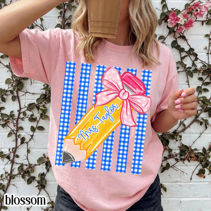Custom Teacher Comfort Colors® Shirt Kindergarten Teacher Tshirt First Day Matching Group T-Shirt Cute Educator Back to School Outfit