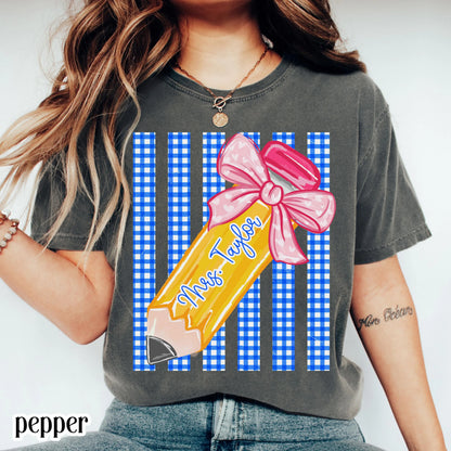 Custom Teacher Comfort Colors® Shirt Kindergarten Teacher Tshirt First Day Matching Group T-Shirt Cute Educator Back to School Outfit
