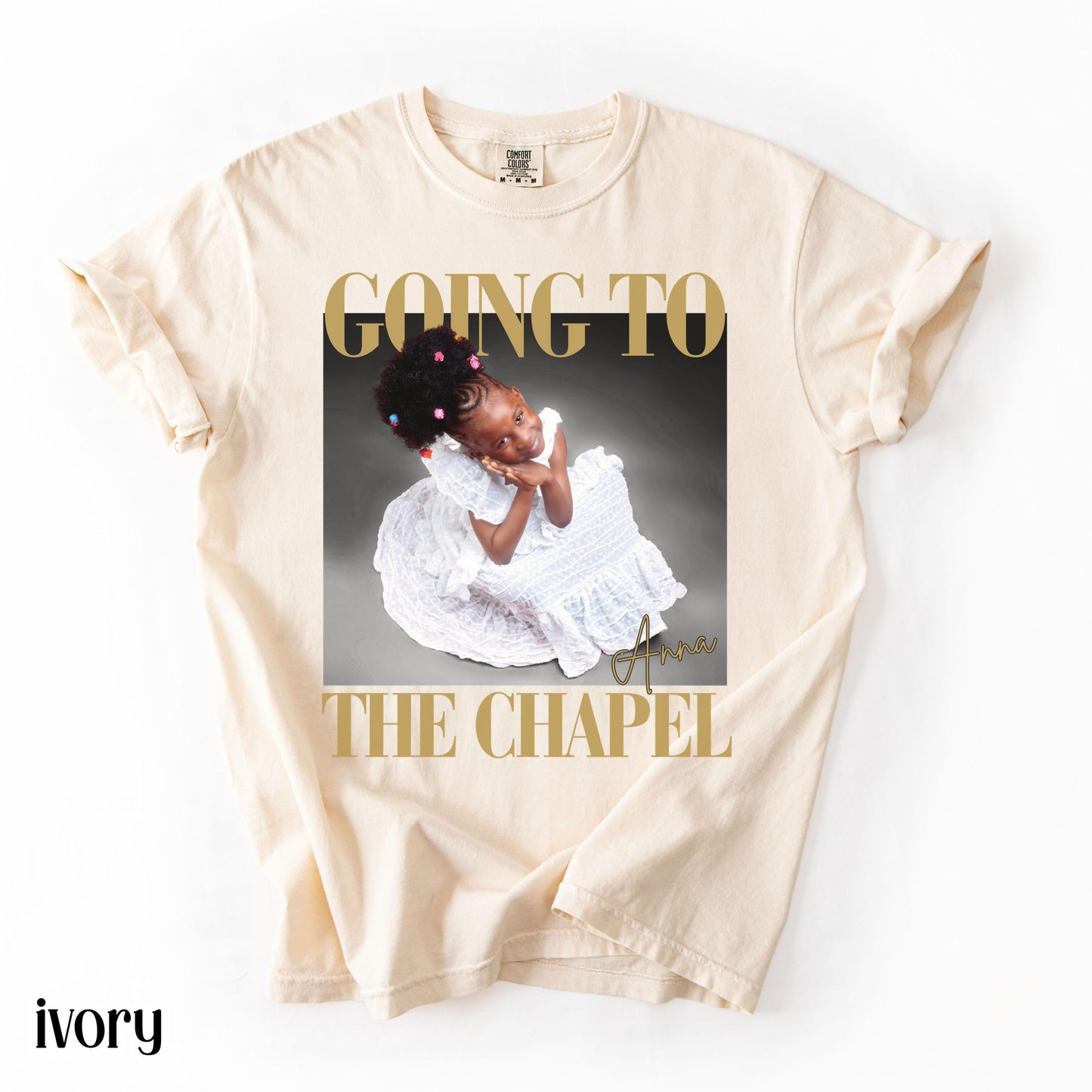 Personalized Bachelorette Comfort Colors® Bride Shirt Going to the Chapel Bachelorette Photo T-Shirt Wedding Party Custom Bridal Shower Gift