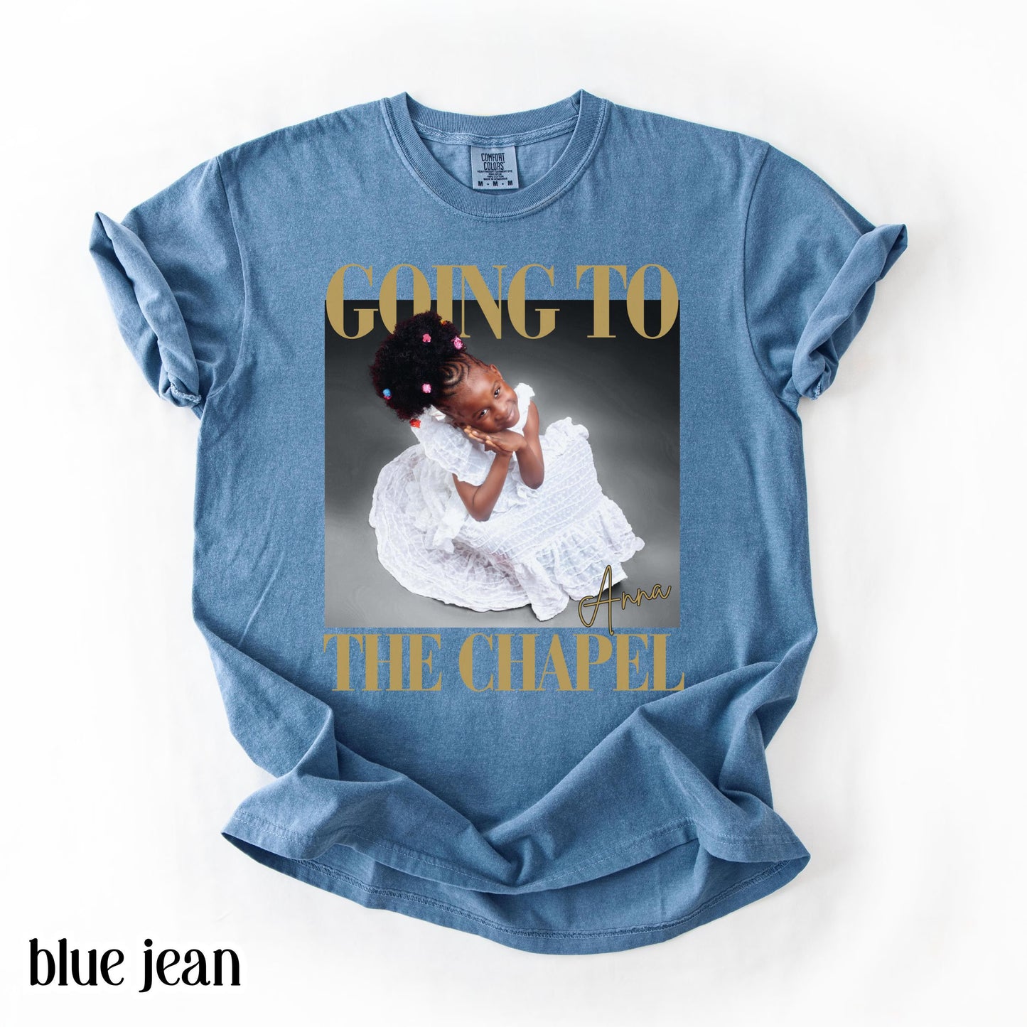 Personalized Bachelorette Comfort Colors® Bride Shirt Going to the Chapel Bachelorette Photo T-Shirt Wedding Party Custom Bridal Shower Gift