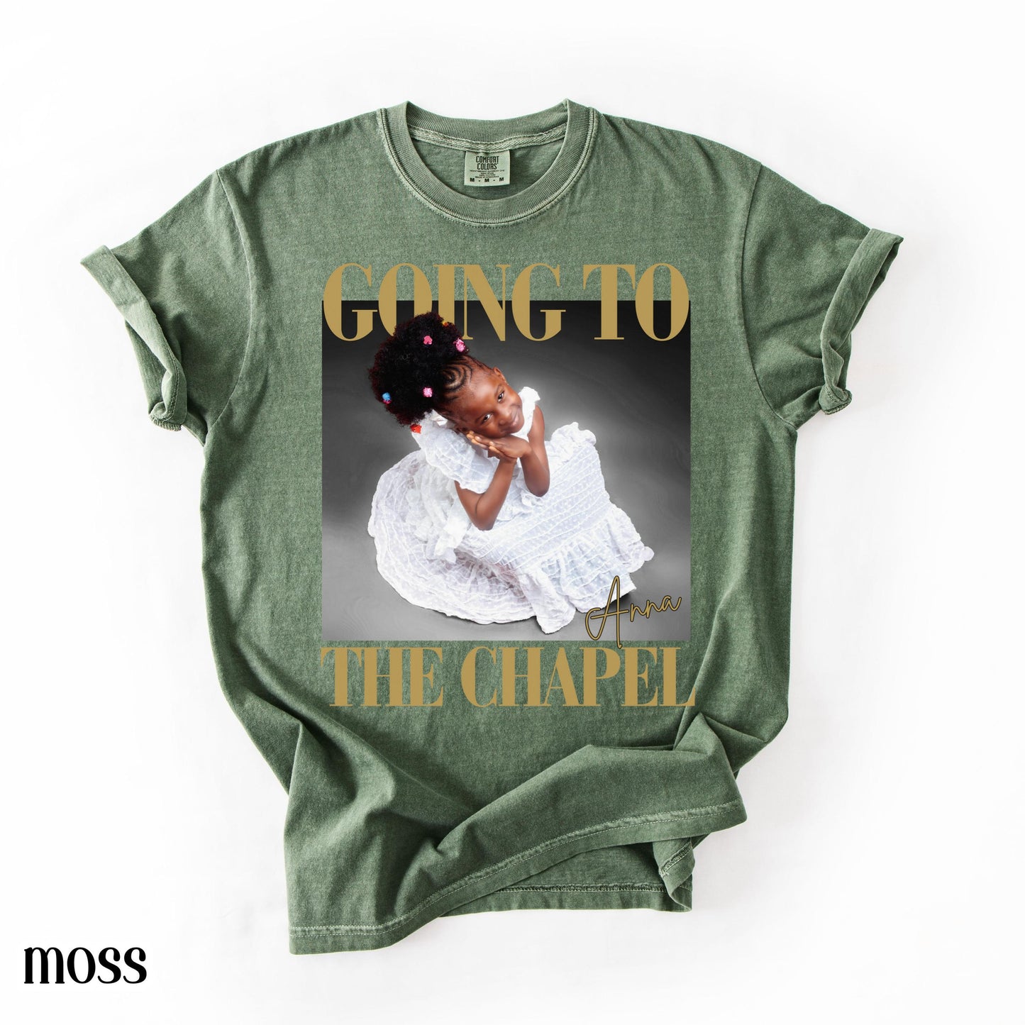 Personalized Bachelorette Comfort Colors® Bride Shirt Going to the Chapel Bachelorette Photo T-Shirt Wedding Party Custom Bridal Shower Gift