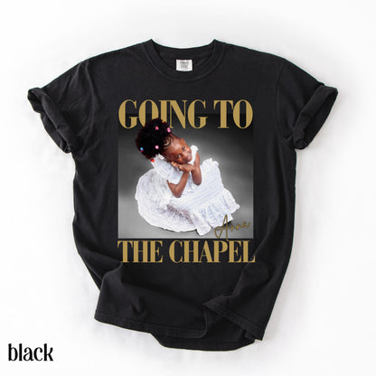 Personalized Bachelorette Comfort Colors® Bride Shirt Going to the Chapel Bachelorette Photo T-Shirt Wedding Party Custom Bridal Shower Gift