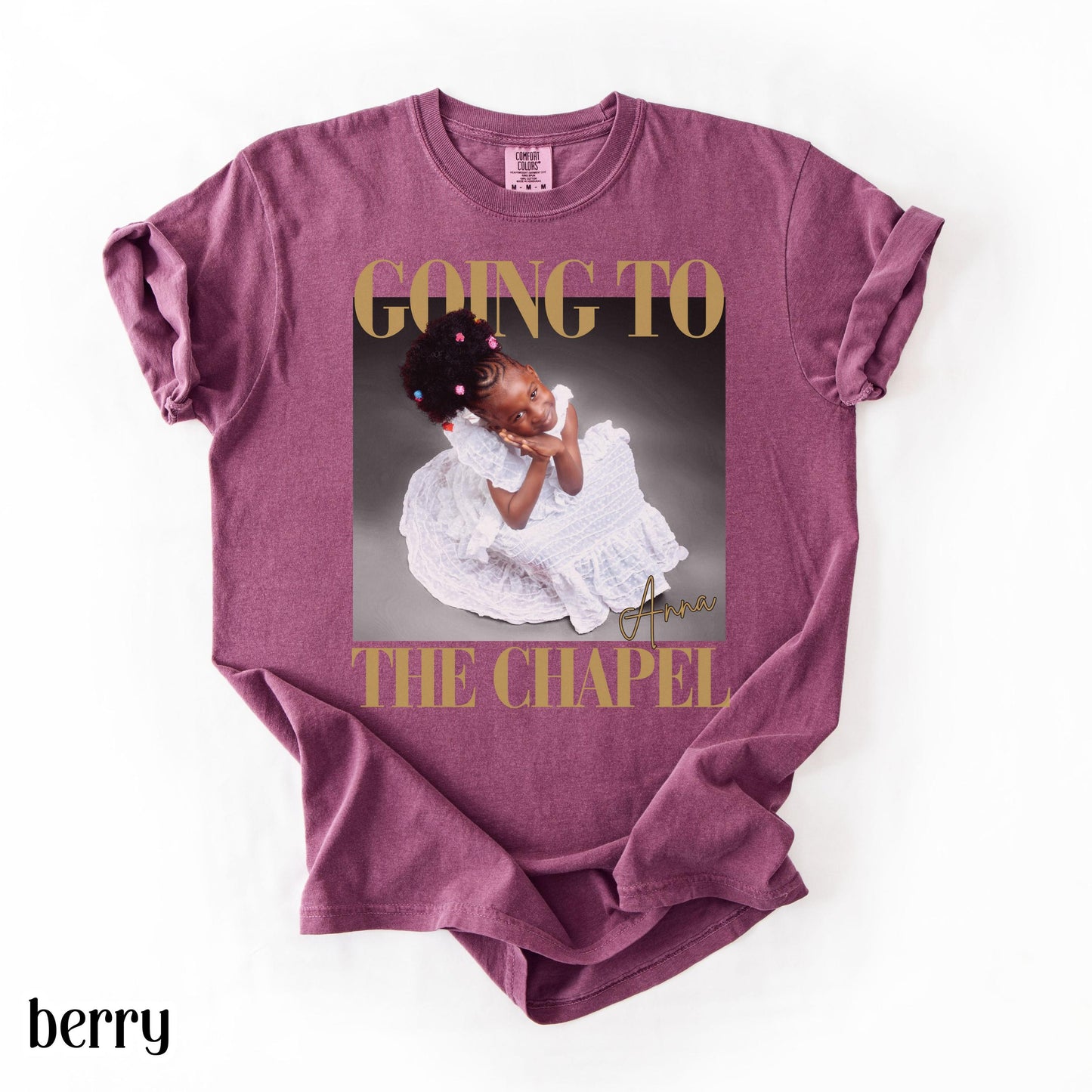 Personalized Bachelorette Comfort Colors® Bride Shirt Going to the Chapel Bachelorette Photo T-Shirt Wedding Party Custom Bridal Shower Gift