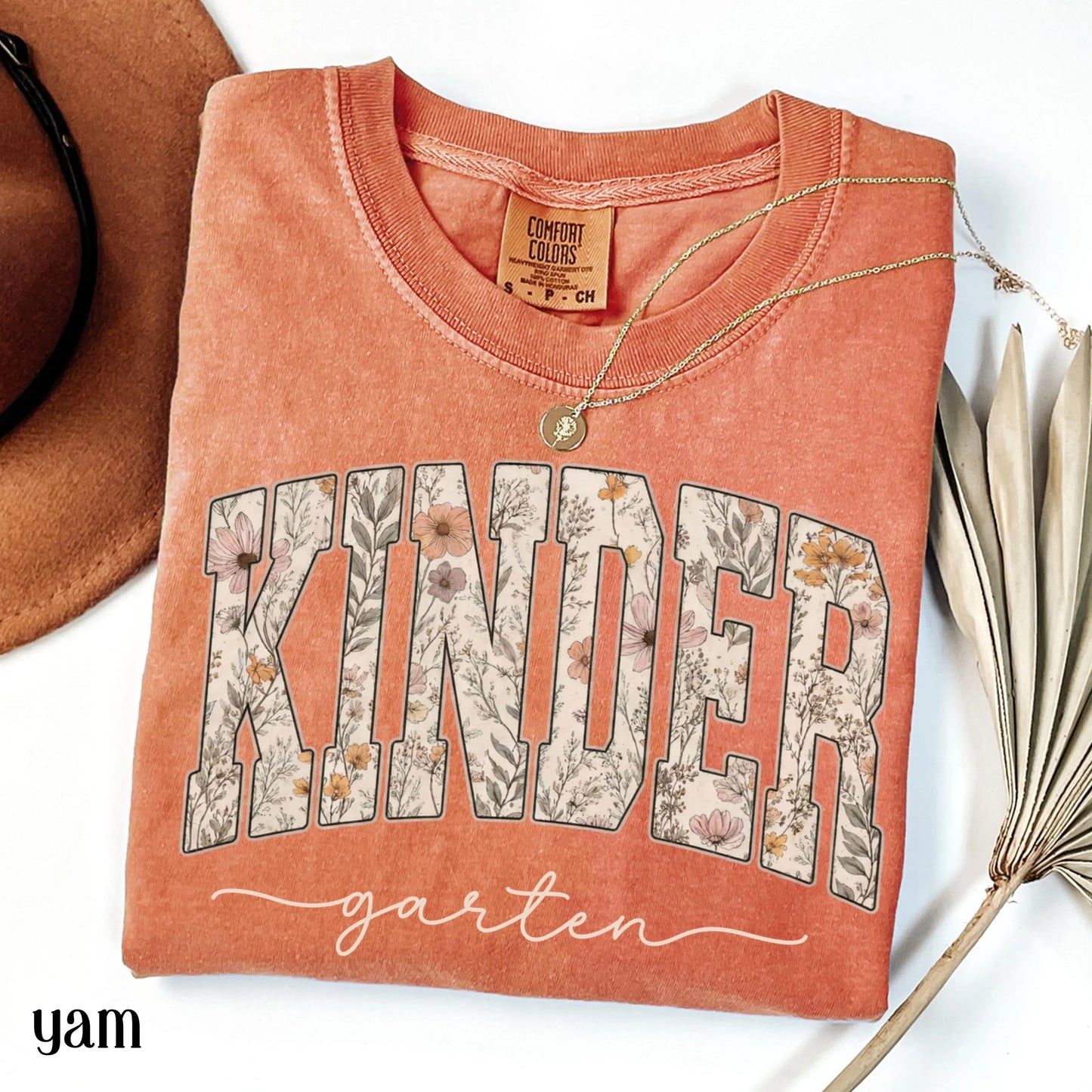 Comfort Colors® Kindergarten Teacher Shirt First Day Kinder Matching Group T-Shirt Wildflower Boho Cute Educator Back to School Outfit